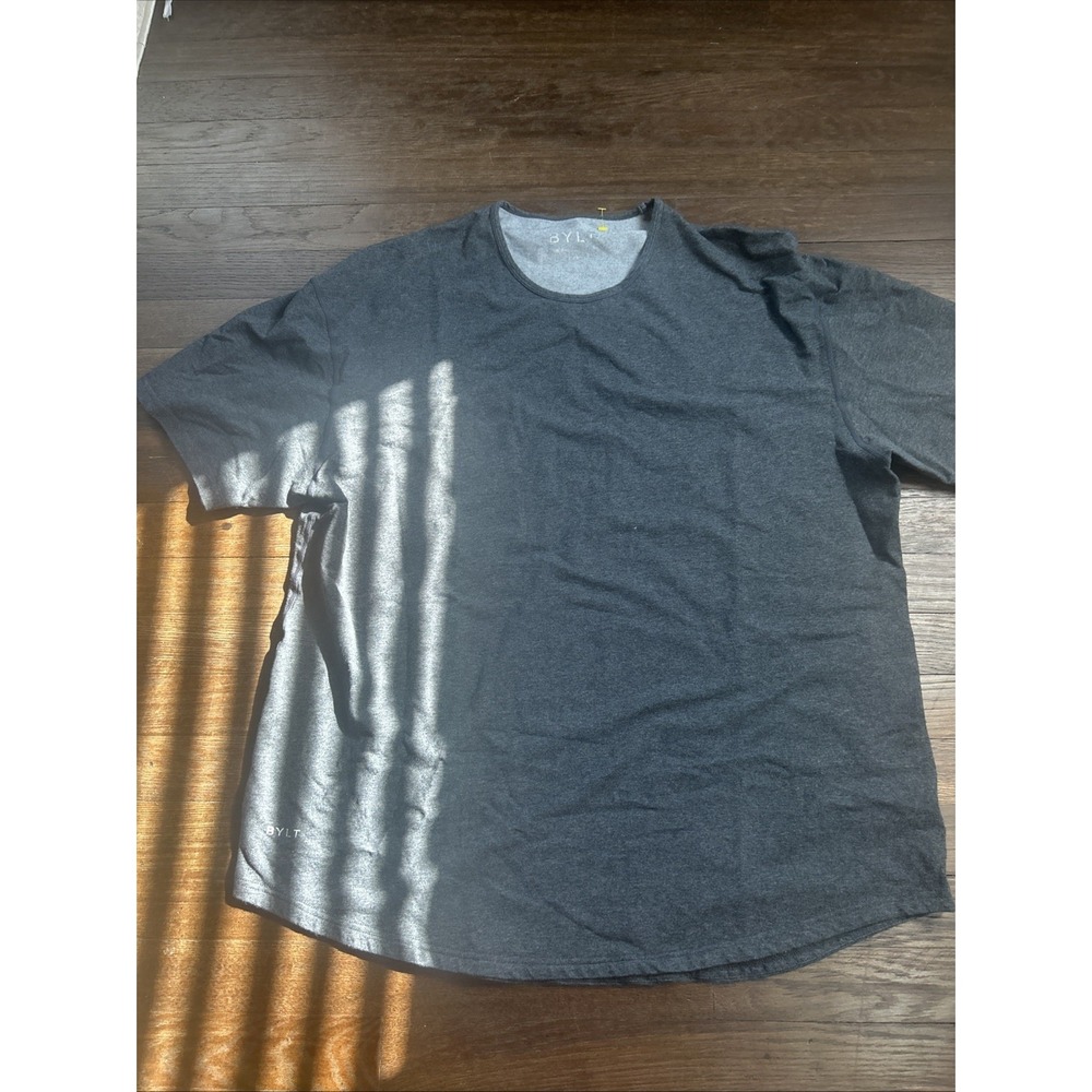 BYLT Premium Basics T Shirt Mens XXL Grey Lux Drop Cut V-Neck Athleisure